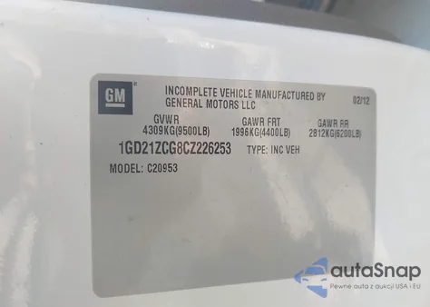 2012 GMC Sierra 2500Hd Work Truck из США, поврежденный, VIN 1GD21ZCG8CZ226253